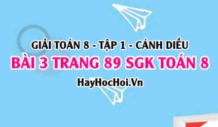 Giải bài 3 trang 89 Toán 8 Tập 1 SGK Cánh Diều